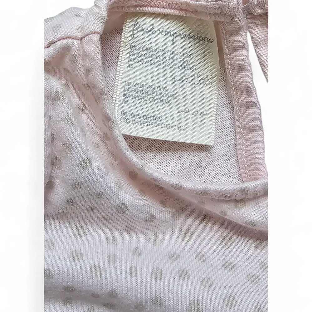 First Impressions Baby Girl Pink Dress Romper with Bow & Lamb Design Size 3-6m